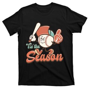 Baseball Tis The Season Retro Baseball Mom Game Day Baseball Love T-Shirt