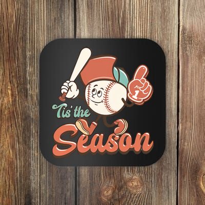 Baseball Tis The Season Retro Baseball Mom Game Day Baseball Love Coaster