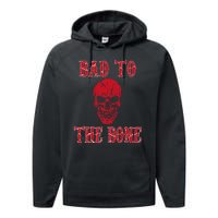 Bad To The Bone Skeleton Halloween Scary Performance Fleece Hoodie