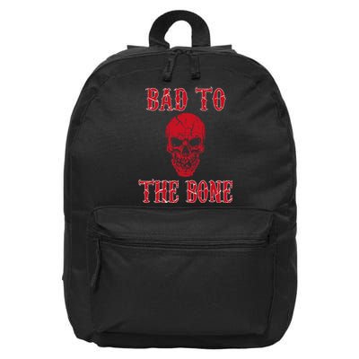 Bad To The Bone Skeleton Halloween Scary 16 in Basic Backpack