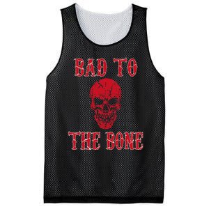 Bad To The Bone Skeleton Halloween Scary Mesh Reversible Basketball Jersey Tank