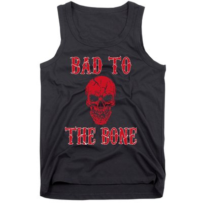 Bad To The Bone Skeleton Halloween Scary Tank Top