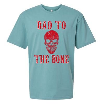 Bad To The Bone Skeleton Halloween Scary Sueded Cloud Jersey T-Shirt