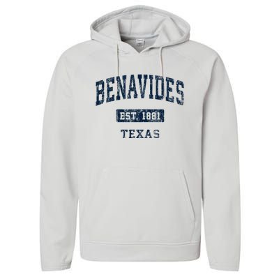 Benavides Texas Tx Vintage Sports Established Performance Fleece Hoodie