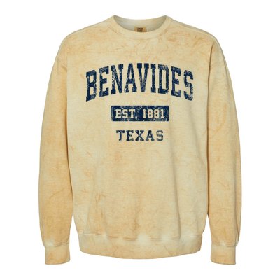 Benavides Texas Tx Vintage Sports Established Colorblast Crewneck Sweatshirt