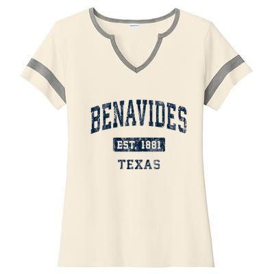 Benavides Texas Tx Vintage Sports Established Ladies Halftime Notch Neck Tee