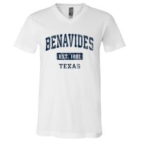 Benavides Texas Tx Vintage Sports Established V-Neck T-Shirt