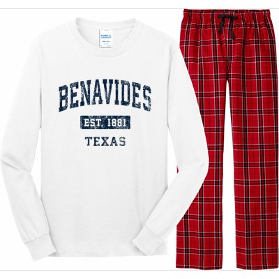 Benavides Texas Tx Vintage Sports Established Long Sleeve Pajama Set