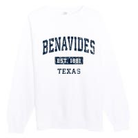 Benavides Texas Tx Vintage Sports Established Premium Crewneck Sweatshirt