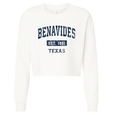 Benavides Texas Tx Vintage Sports Established Cropped Pullover Crew