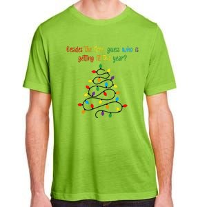 Besides The Tree Guess Who Is Getting Lit This Year Xmas Adult ChromaSoft Performance T-Shirt