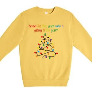 Besides The Tree Guess Who Is Getting Lit This Year Xmas Premium Crewneck Sweatshirt