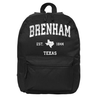 Brenham Texas Tx Vintage Athletic Sports 16 in Basic Backpack