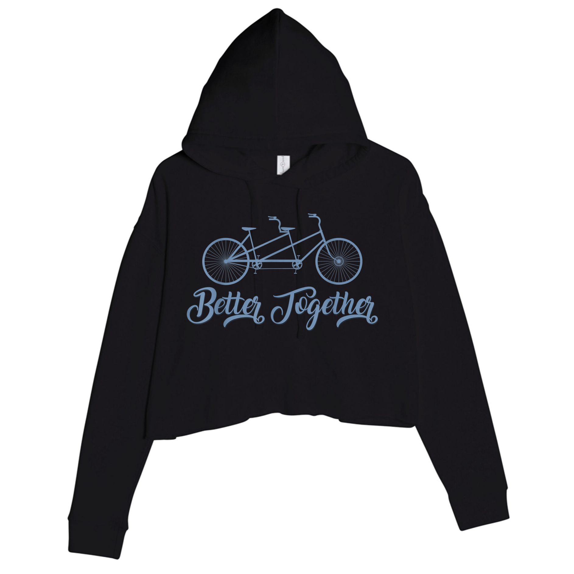 Better Together Tandem Bicycle Cyclist Bike Cycling Crop Fleece Hoodie