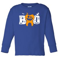 Boo Teeth Tooth Dental Hygienist Retro Pumpkin For Halloween Cute Gift Toddler Long Sleeve Shirt