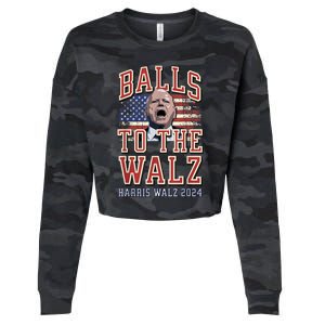 Balls To The Walz Tim Walz For Vp Walz And Harris Vote 47 Cropped Pullover Crew