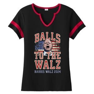 Balls To The Walz Tim Walz For Vp Walz And Harris Vote 47 Ladies Halftime Notch Neck Tee