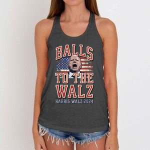 Balls To The Walz Tim Walz For Vp Walz And Harris Vote 47 Women's Knotted Racerback Tank