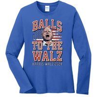 Balls To The Walz Tim Walz For Vp Walz And Harris Vote 47 Ladies Long Sleeve Shirt