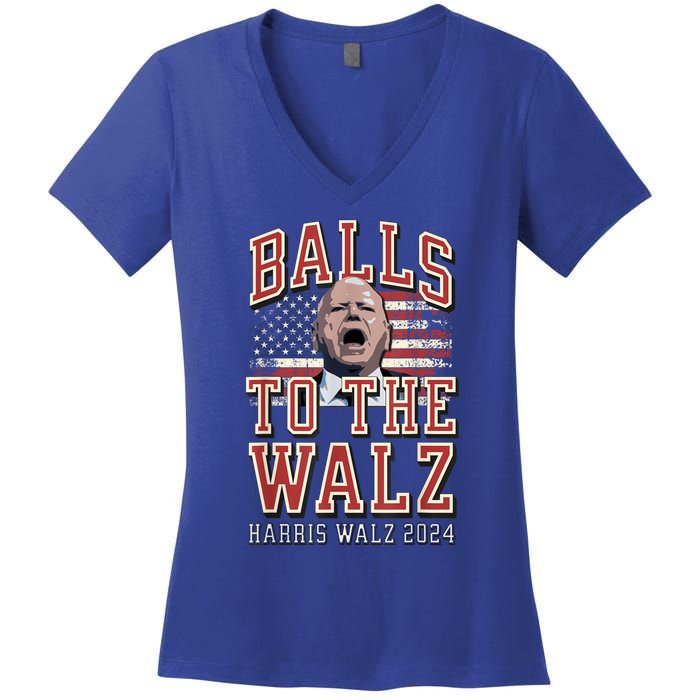 Balls To The Walz Tim Walz For Vp Walz And Harris Vote 47 Women's V-Neck T-Shirt