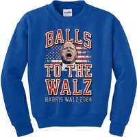 Balls To The Walz Tim Walz For Vp Walz And Harris Vote 47 Kids Sweatshirt