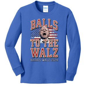 Balls To The Walz Tim Walz For Vp Walz And Harris Vote 47 Kids Long Sleeve Shirt