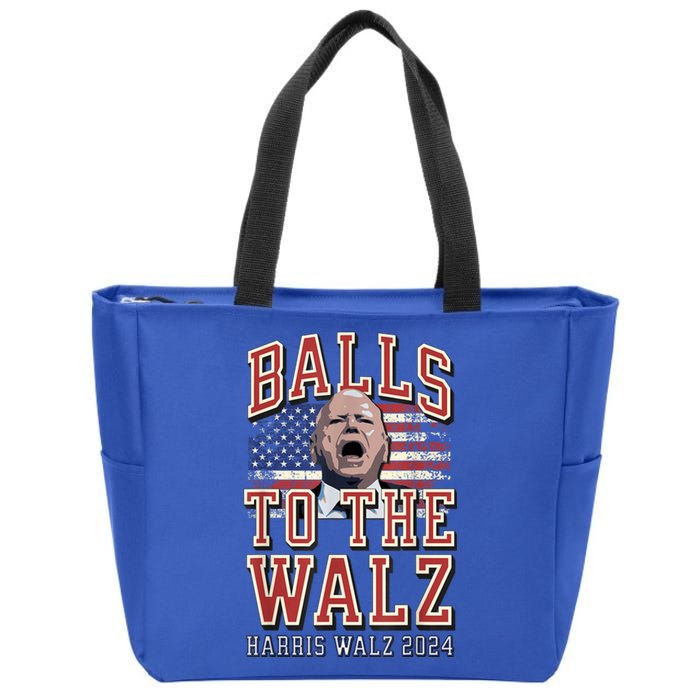 Balls To The Walz Tim Walz For Vp Walz And Harris Vote 47 Zip Tote Bag