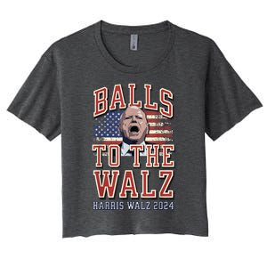 Balls To The Walz Tim Walz For Vp Walz And Harris Vote 47 Women's Crop Top Tee