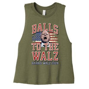 Balls To The Walz Tim Walz For Vp Walz And Harris Vote 47 Women's Racerback Cropped Tank