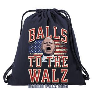 Balls To The Walz Tim Walz For Vp Walz And Harris Vote 47 Drawstring Bag