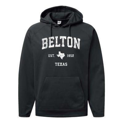 Belton Texas Tx Vintage Sports Performance Fleece Hoodie