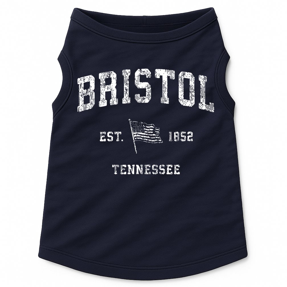 Bristol Tennessee Tn Vintage Us Flag Sports Doggie Tank