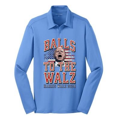 Balls To The Walz Tim Walz For Vp Walz And Harris Vote 47 Silk Touch Performance Long Sleeve Polo