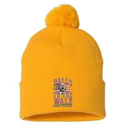 Balls To The Walz Tim Walz For Vp Walz And Harris Vote 47 Pom Pom 12in Knit Beanie