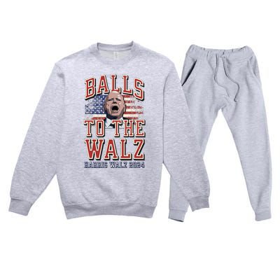 Balls To The Walz Tim Walz For Vp Walz And Harris Vote 47 Premium Crewneck Sweatsuit Set