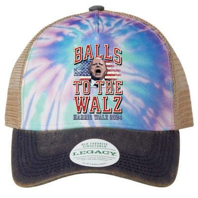 Balls To The Walz Tim Walz For Vp Walz And Harris Vote 47 Legacy Tie Dye Trucker Hat