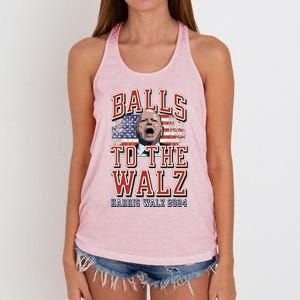 Balls To The Walz Tim Walz For Vp Walz And Harris Vote 47 Women's Knotted Racerback Tank