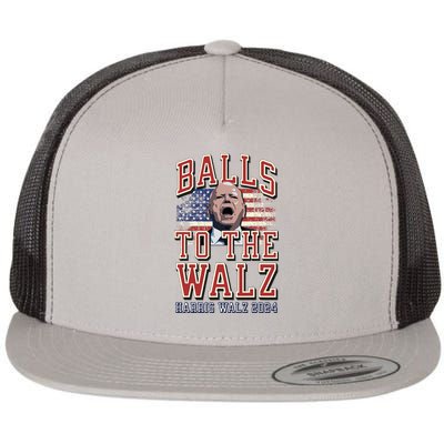 Balls To The Walz Tim Walz For Vp Walz And Harris Vote 47 Flat Bill Trucker Hat