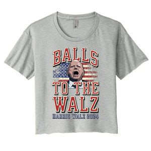 Balls To The Walz Tim Walz For Vp Walz And Harris Vote 47 Women's Crop Top Tee