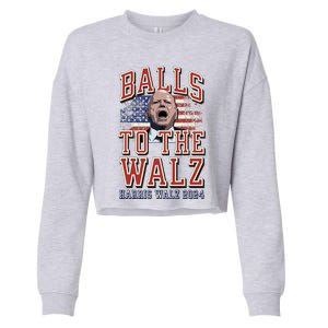 Balls To The Walz Tim Walz For Vp Walz And Harris Vote 47 Cropped Pullover Crew