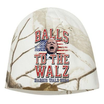 Balls To The Walz Tim Walz For Vp Walz And Harris Vote 47 Kati - Camo Knit Beanie