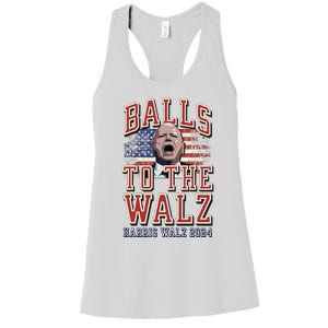 Balls To The Walz Tim Walz For Vp Walz And Harris Vote 47 Women's Racerback Tank