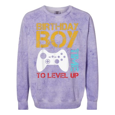 Birthday Time To Level Up Video Gamer Colorblast Crewneck Sweatshirt