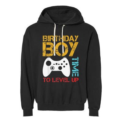 Birthday Time To Level Up Video Gamer Garment-Dyed Fleece Hoodie