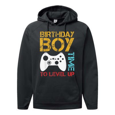 Birthday Time To Level Up Video Gamer Performance Fleece Hoodie