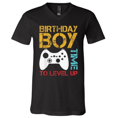 Birthday Time To Level Up Video Gamer V-Neck T-Shirt