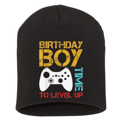 Birthday Time To Level Up Video Gamer Short Acrylic Beanie