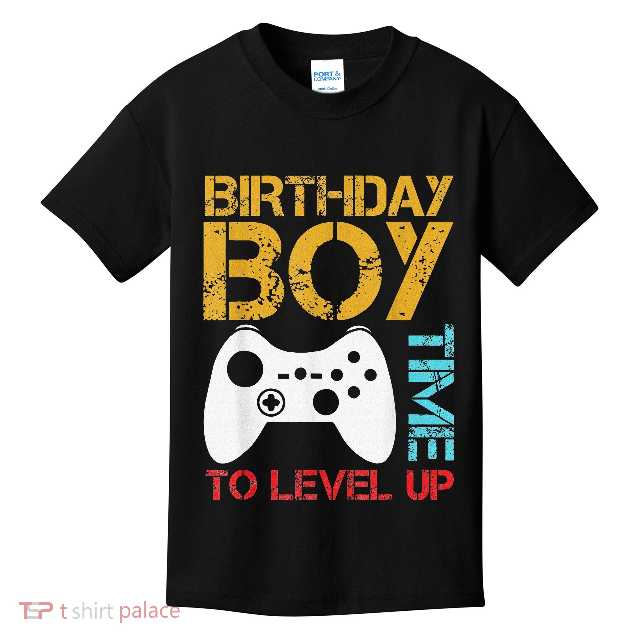 Birthday Time To Level Up Video Gamer Kids T-Shirt
