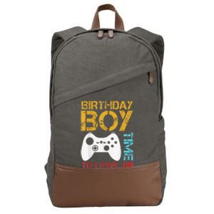 Birthday Time To Level Up Video Gamer Cotton Canvas Backpack