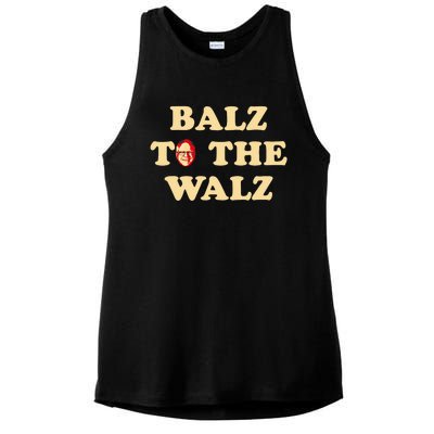 Balz To The Walz Harris Walz 47 President 24 Election Funny Ladies PosiCharge Tri-Blend Wicking Tank